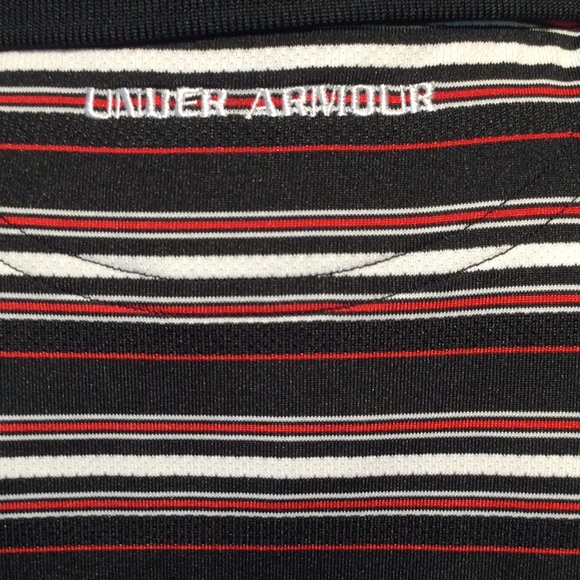 - Under armour men’s polo striped with black bands on sides size XL - Picture 3 of 4